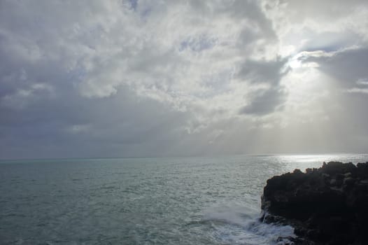 HDR Colred Sunrise Clouds over the Atlantic Ocean in Tenerife Canary Islands