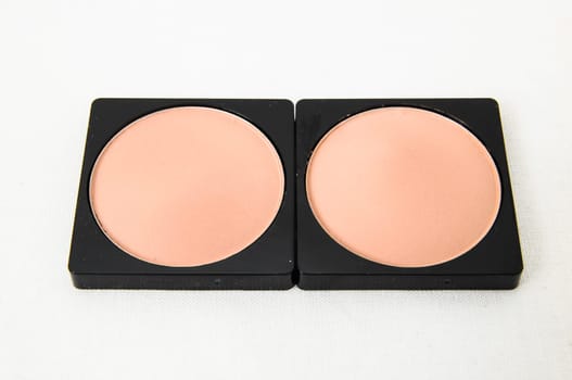 Make-up Palette Of Colorfully Eyeshadows Over White Background