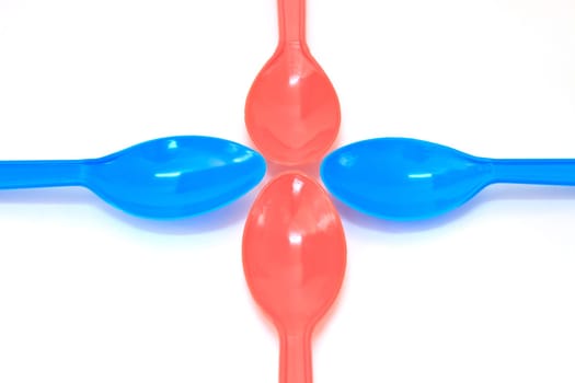 Colorful Spoon plastic isolated on white background