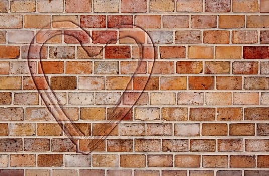 Image of the heart on the wall - declaration of love