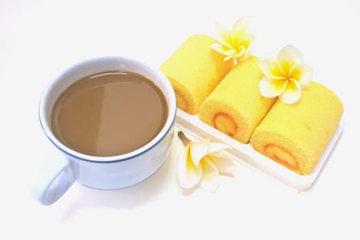Mini orange jam rolls with coffee break