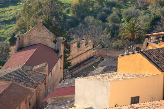 View of Leonforte, baroque town in Sicily