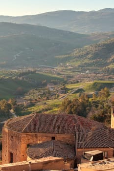 View of Leonforte, baroque town in Sicily