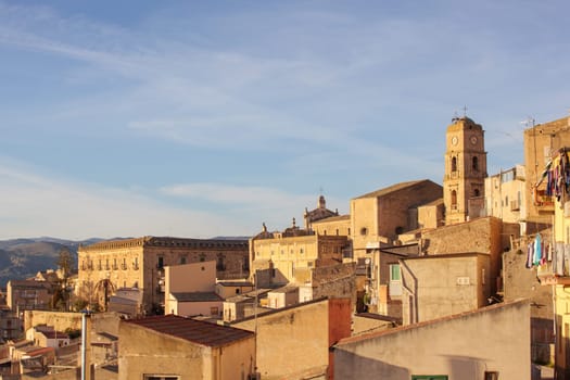 View of Leonforte, baroque town in Sicily
