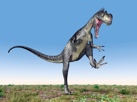 Computer-generated 3D illustration with the dinosaur Megalosaurus