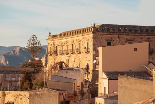 View of Leonforte, baroque town in Sicily