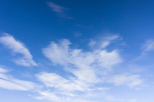 blue sky with cirrus clouds