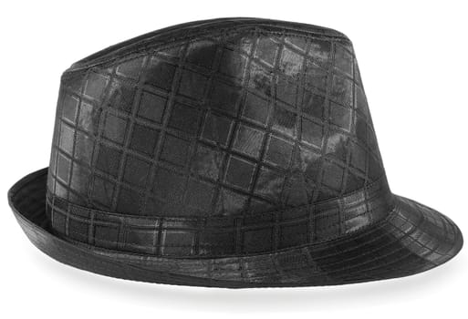 Man,s black hat on white background ,isolated