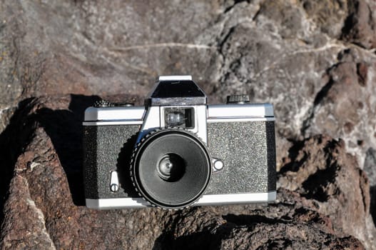 Photography Concept Classic Vintage 35mm Gray Plastic Camera