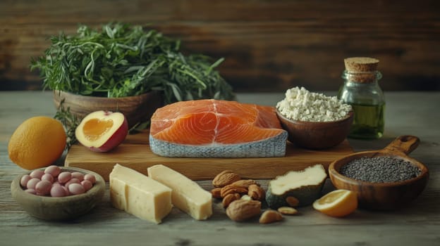 Ketogenic diet. Keto diet concept, Generative AI food