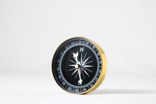 Orientation Concept - Analogic Compass on a White Background