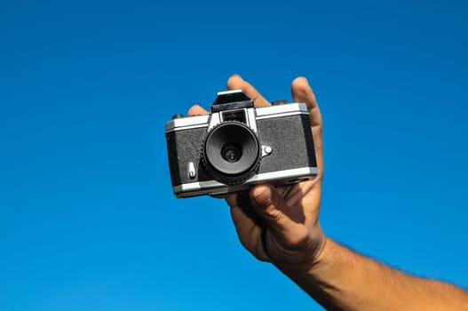 Photography Concept Classic Vintage 35mm Gray Plastic Camera