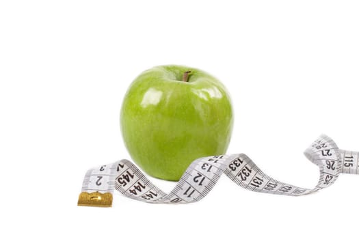 Apple with tape measure