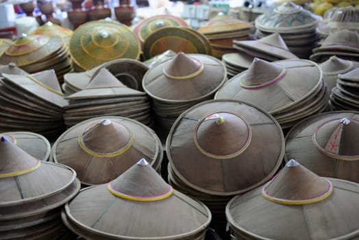 The market in the village of Mae Hong Son in the north of Thailand in South East Asia.