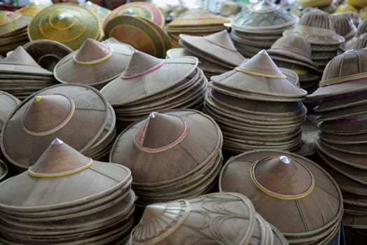 The market in the village of Mae Hong Son in the north of Thailand in South East Asia.