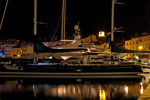 Saint-Tropez,Old Town with Yachts in the Evening Light,Cote d'Azur,Provence,South of France - Saint-Tropez,Old town with marina in the sunset light,Cote d'Azur,Provence,Southern France