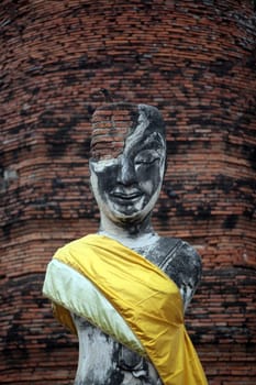 A Buddha figure in a temple in the temple city of Ayutthaya,Nov.