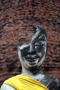 A Buddha figure in a temple in the temple city of Ayutthaya,Nov.