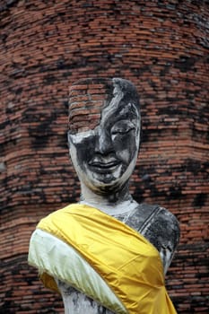 A Buddha figure in a temple in the temple city of Ayutthaya,Nov.