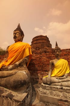 Wat Yai Chai Temple in the temple city of Ayutthaya in Thailand