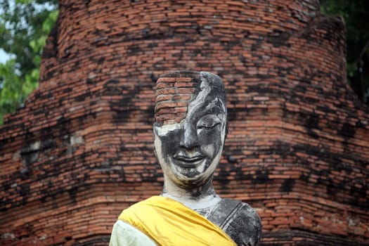 A Buddha figure in a temple in the temple city of Ayutthaya,Nov.