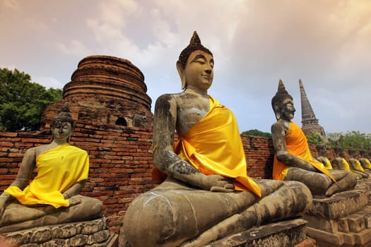 Wat Yai Chai Temple in the temple city of Ayutthaya,Thailand.