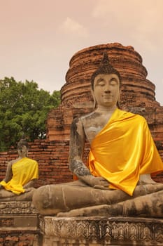 Wat Yai Chai Temple in the temple city of Ayutthaya in Thailand