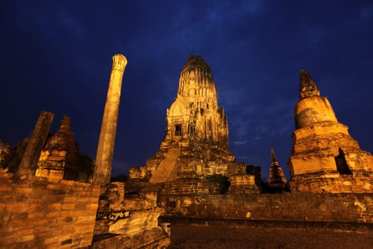 Wat Ratburana Temple in the temple city of Ayutthaya in Thailand