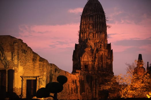 Wat Ratburana Temple in the temple city of Ayutthaya,Thailand.