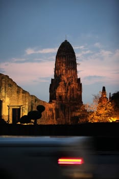 Wat Ratburana Temple in the temple city of Ayutthaya,Thailand.