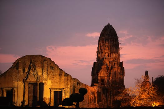 Wat Ratburana Temple in the temple city of Ayutthaya,Thailand.