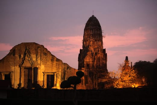 Wat Ratburana Temple in the temple city of Ayutthaya,Thailand.