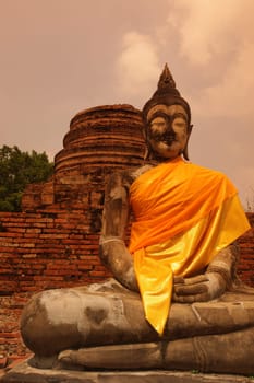 Wat Yai Chai Temple in the temple city of Ayutthaya,Thailand.