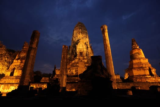 Wat Ratburana Temple in the temple city of Ayutthaya in Thailand
