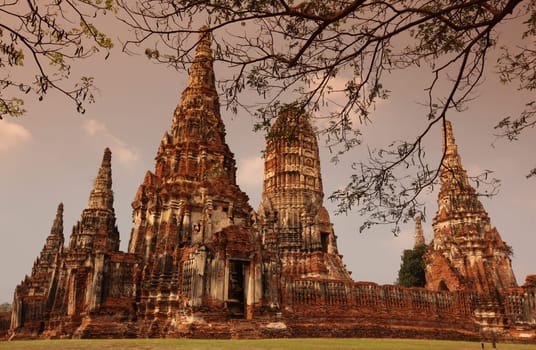 Wat Chai Wattanaram Temple in the temple city of Ayutthaya,Thailand.