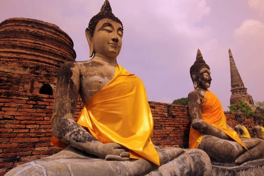 Wat Yai Chai Temple in the temple city of Ayutthaya,Thailand.