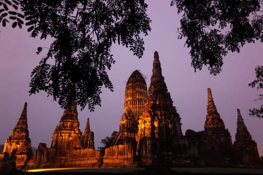 Wat Chai Wattanaram Temple in the temple city of Ayutthaya,Thailand.