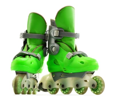 A pair of inline skates isolated on white background