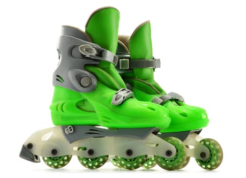 A pair of inline skates isolated on white background