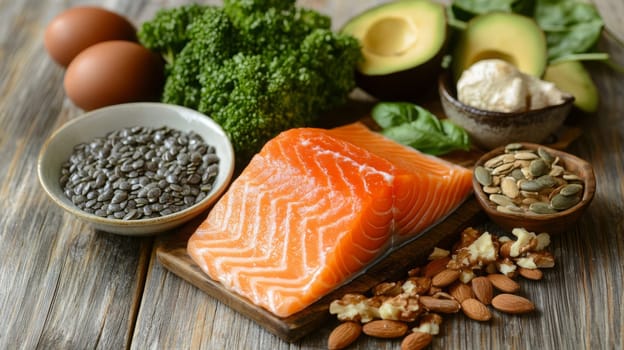 Ketogenic diet. Keto diet concept, Generative AI food