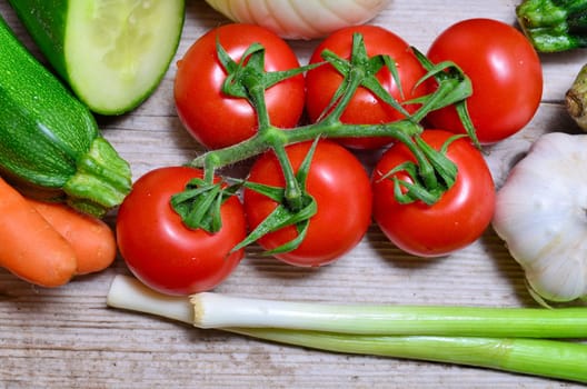 fresh vegetables on wooden board