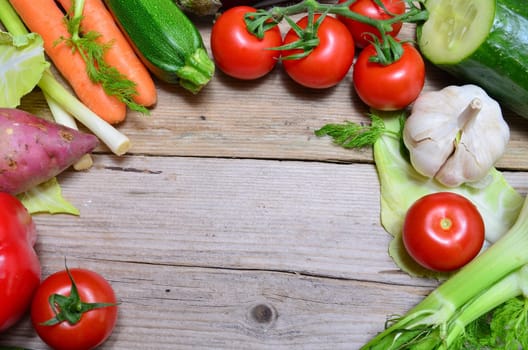 fresh vegetables on wooden board