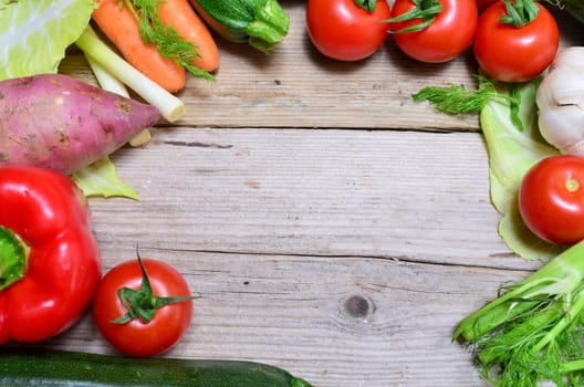 fresh vegetables on wooden board