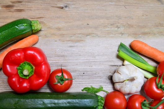 fresh vegetables on wooden board