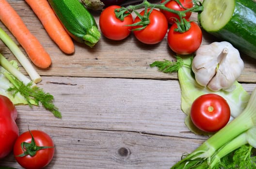 fresh vegetables on wooden board