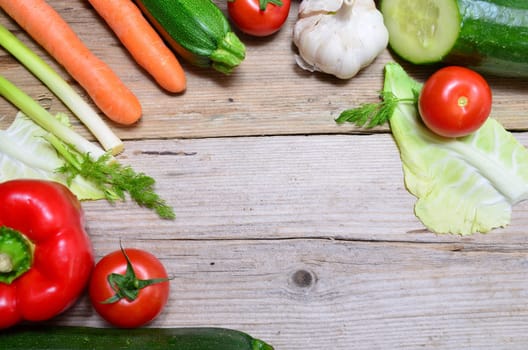 fresh vegetables on wooden board
