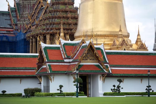 The temple complex of Wat Phra Kaew in Banglamphu in Bangkok,capital of Thailand in South East Asia.