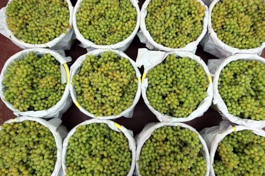 Grapes at the Pak Khlong Market of Bangkok's capital of Thailand in South East Asia.