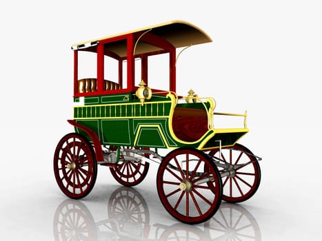 Computer-generated 3D illustration with a 1900 truck