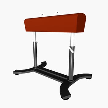 Computer-generated 3D illustration with a flat horse isolated on a white background